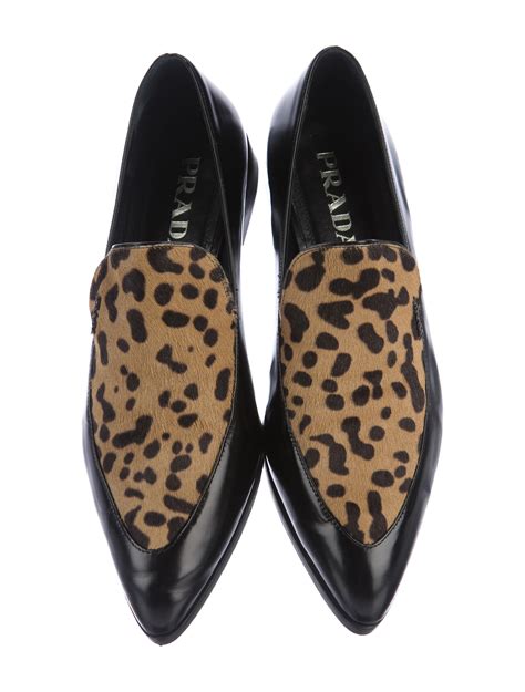 prada leopard print loafers|prada buckle loafers.